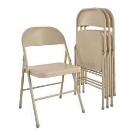 Steel Folding Chair (4 Pack), Beige