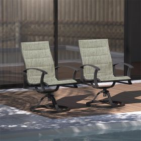 Patio Dining Swivel Chairs Set of 2,Metal Steel Chair with Textilene Mesh Fabric,Outdoor Chair for Outside Porch Balcony Garden Backyard(2 Chairs)