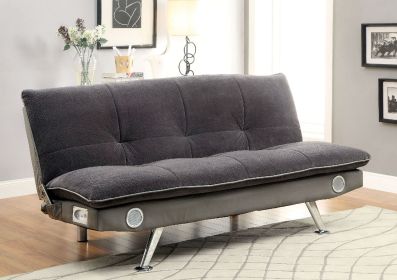 Futon Sofa w/ Bluetooth Speaker, Gray