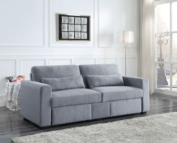 Rogyne Storage Sofa; Gray Linen 51895
