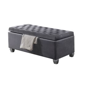 Rebekah Bench w/Storage in Gray Fabric 96546