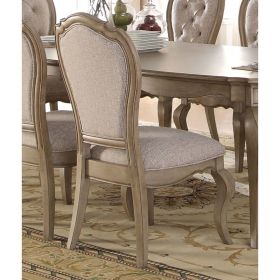 Chelmsford Side Chair (Set-2) in Beige Fabric &amp; Antique Taupe 66052
