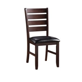 Urbana Side Chair (Set-2) in Black PU &amp; Cherry 04624