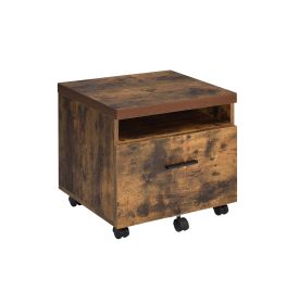 Bob File Cabinet in Weathered Oak &amp; Black 92398