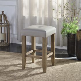 Charnell Counter Height Stool (Set-2) in Gary PU &amp; Oak Finish DN00552