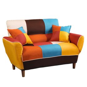 Colorful Sleeper Sofa for Small Spaces with Solid Wood Legs