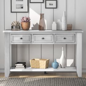 U_STYLE 55'' Modern Console Table Sofa Table for Living Room with 3 Drawers and 1 Shelf