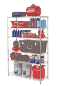 Tough 6 Tier Steel Wire Shelf Unit with Liners, Capacity 3600 lbs