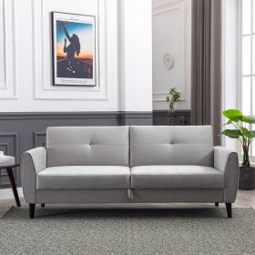 PU Leather Modern Convertible Folding Futon Sofa Bed with Storage Box for Compact Living Space; Apartment; Dorm