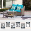 Patio Conversation Furniture Sets 1piece double sofa and 1piece rectangle coffee table