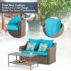 Patio Conversation Furniture Sets 1piece double sofa and 1piece rectangle coffee table