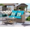 Patio Conversation Furniture Sets 1piece double sofa and 1piece rectangle coffee table