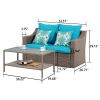 Patio Conversation Furniture Sets 1piece double sofa and 1piece rectangle coffee table