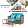 Patio Conversation Furniture Sets 1piece double sofa and 1piece rectangle coffee table