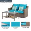Patio Conversation Furniture Sets 1piece double sofa and 1piece rectangle coffee table