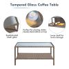 Patio Conversation Furniture Sets 1piece double sofa and 1piece rectangle coffee table