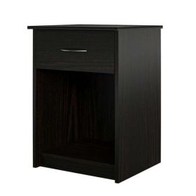 Classic Nightstand with Drawer, Black Oak (Actual Color: Espresso)