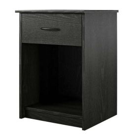Classic Nightstand with Drawer, Black Oak (Actual Color: Black Oak)
