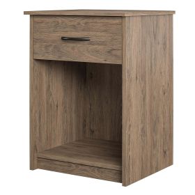 Classic Nightstand with Drawer, Black Oak (Actual Color: Rustic Oak)