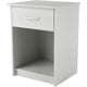 Classic Nightstand with Drawer, Black Oak (Actual Color: White)