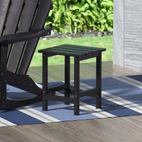 Garden Square Plastic Adirondack Outdoor Side Table (Actual Color: Black)