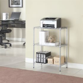 Concise 3 Layers Carbon Steel & PP Storage Rack, Kitchen Storage Rack RT (Color: SIlver)