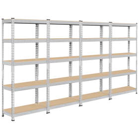 5-Shelf Boltless & Adjustable Steel Storage Shelf Unit, Blue, Holds up to 330 lb Per Shelf (Color: SIlver, size: 1)