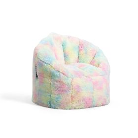 Big Joe Milano Bean Bag Chair, Plushie, 2.5ft, Leopard Tie Dye (Color: Unicorn Rainbow)