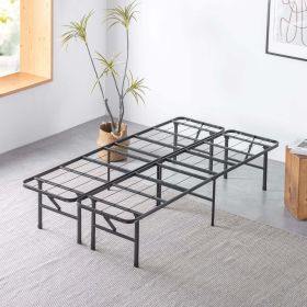 Sensations by Zinus 14" Metal Adjustable Tool-Free Assembly Platform Bed Frame, Twin/Full (Color: Twin/Full)