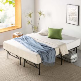 Sensations by Zinus 14" Metal Adjustable Tool-Free Assembly Platform Bed Frame, Twin/Full (Color: Queen/King)