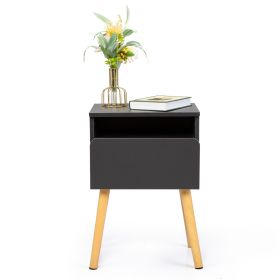 Versatile Nightstand, Bedroom End Table with Drawer, Storage Shelf, Side Table for Home & Office - single (Color: Gray)